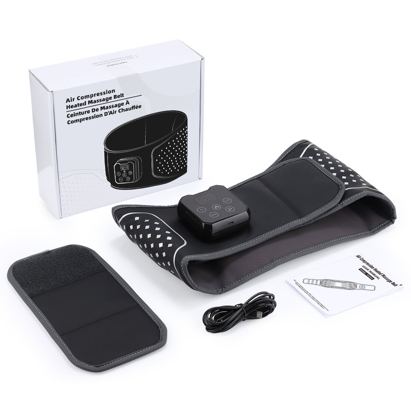 CET HLX1205: Air Bladder Squeeze Waist Massager with Touch Screen Controller Heating Vibration