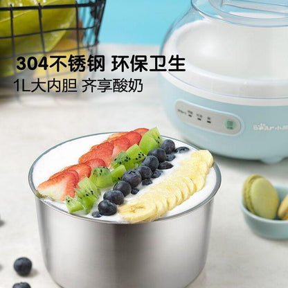Bear yogurt machine SNJ-C10H2, household fully automatic multi-functional fermentation machine 1L stainless steel liner blue - YOURISHOP.COM