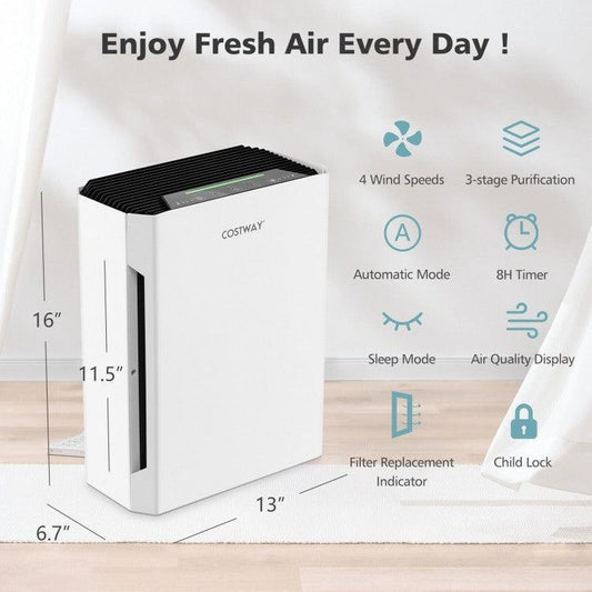ES10182US-WHA: H13 True HEPA Air Purifier with Adjustable Wind Speeds - YOURISHOP.COM