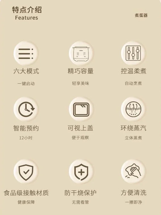 Multifunctional Egg Cooker YZD-01 | Smart Temperature Control | Easy Cooking - YOURISHOP.COM