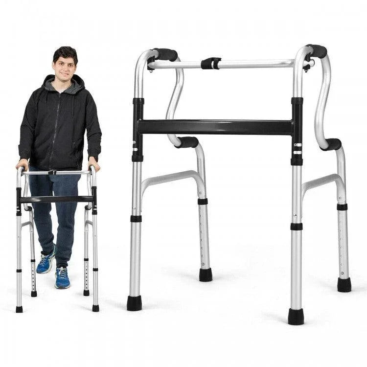 One-Button Folding Aluminum Walking Frame Walker 75903461 - YOURISHOP.COM