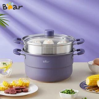 Bear Steamer CP-G0021-S01, 26cm, 2 layers, stainless steel - YOURISHOP.COM