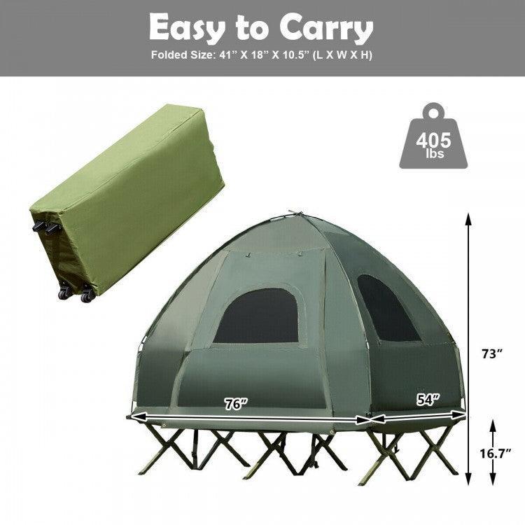 Camping Tent Cot 24761058 with Air Mattress and Sleeping Bag,2-Person Foldable Outdoor - YOURISHOP.COM
