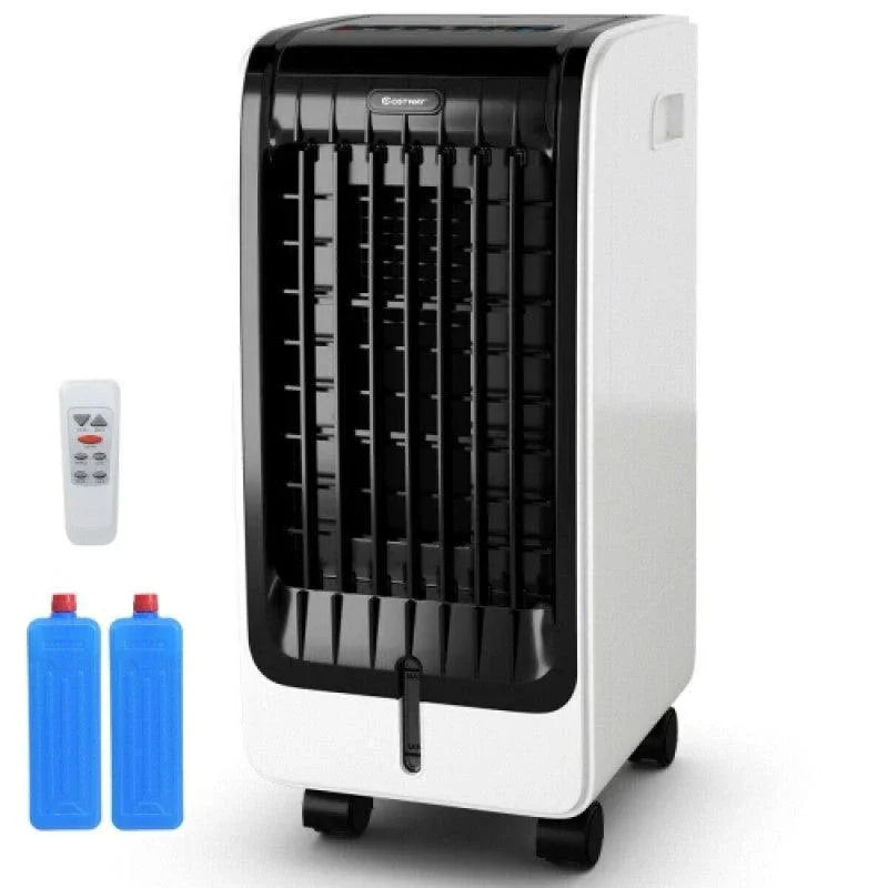 Costway 110V Portable Cooling Evaporative Fan 09453827,with 3-Speed and 8H Timer Function - YOURISHOP.COM