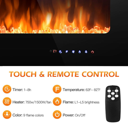 Electric Fireplace EP23236US,Insert Wall Mounted with Timer,36 Inch - YOURISHOP.COM