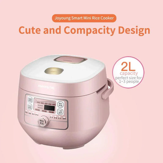 Joyoung Rice Cooker JYF-20FS987M, Mini Multi-use with Timer, 2L, Pink - YOURISHOP.COM