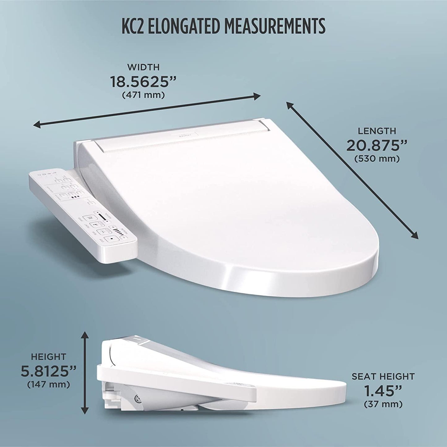 TOTO WASHLET KC2,Electronic Bidet Toilet Seat with Heated Seat and SoftClose Lid, Cotton White - YOURISHOP.COM