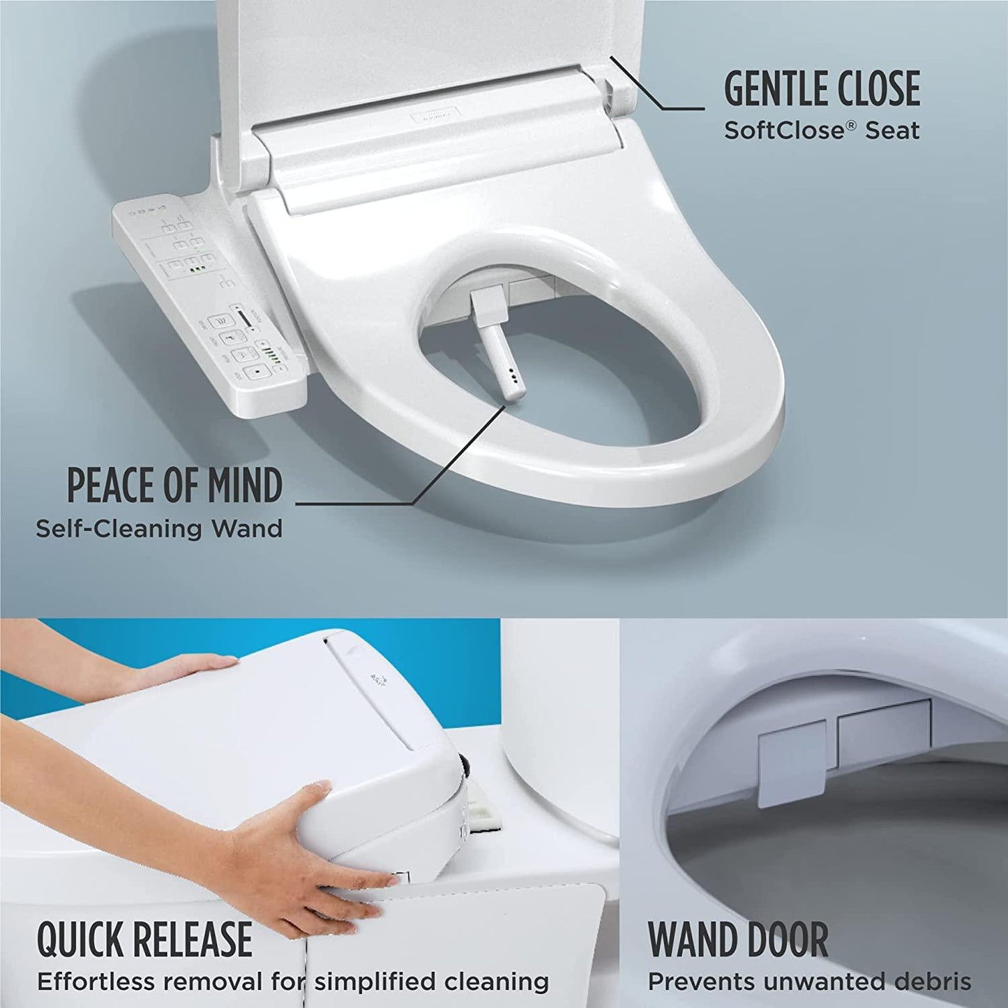 TOTO WASHLET KC2,Electronic Bidet Toilet Seat with Heated Seat and SoftClose Lid, Cotton White - YOURISHOP.COM