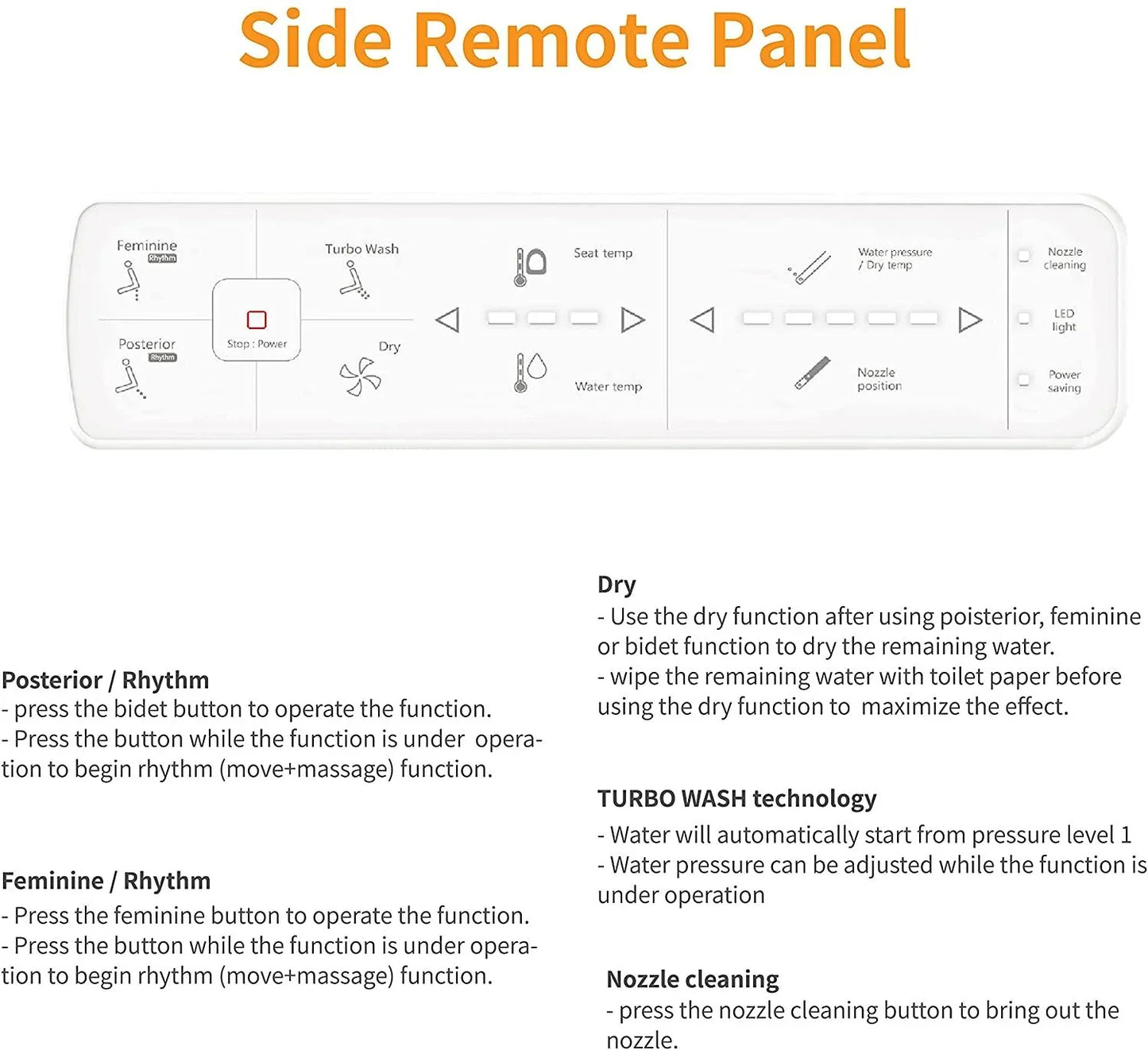 VOVO Bidet VB-3000S, Made in Korea, LED Nightlight, Heated Seat,Warm Dry and Water - YOURISHOP.COM