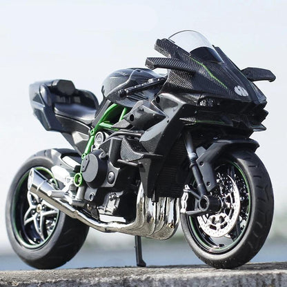 1:12 KAWASAKI H2R Alloy Racing Motorcycle Simulation Metal Street Race Motorcycle Model Sound And Light Collection Kids Toy Gift - YOURISHOP.COM