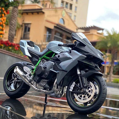 1:12 KAWASAKI H2R Alloy Racing Motorcycle Simulation Metal Street Race Motorcycle Model Sound And Light Collection Kids Toy Gift - YOURISHOP.COM