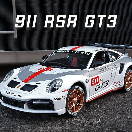 1:24 Porsche 911 GT3 RSR Alloy Diecast Toy Vehicles Metal Car Model Sound Light Pull Back Kids Toys Collection - YOURISHOP.COM