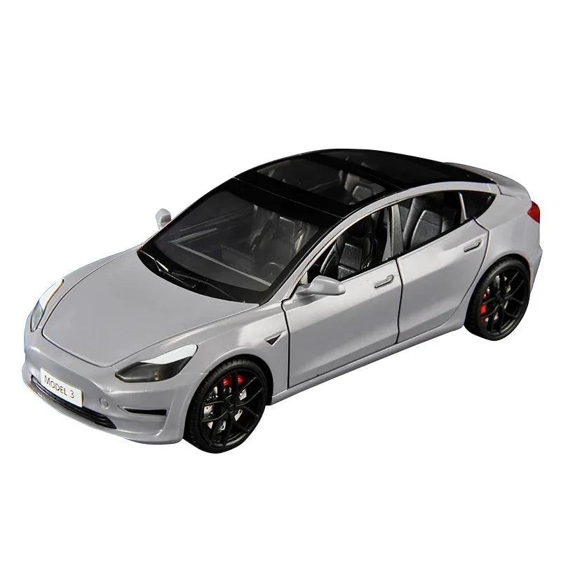 1:24 Tesla Model 3 Model Y Charging Pile Alloy Die Cast Toy Car Model Sound and Light Children's Toy Collectibles Birthday gift - YOURISHOP.COM
