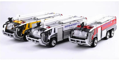 1: 32 Alloy Car Airport Fire Truck Model Engineering Car Sound And Light Toy Boy Birthday New Year Christmas Gift Yellow - YOURISHOP.COM