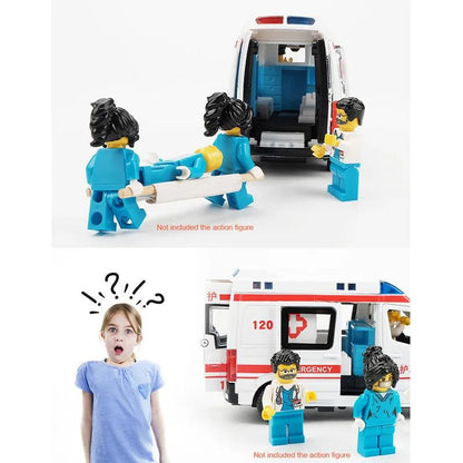 1:32 City Hospital Rescue Ambulance Emergency Police Alloy Metal Diecast Cars Model Sound Light Educational Kids Toys For Childr - YOURISHOP.COM