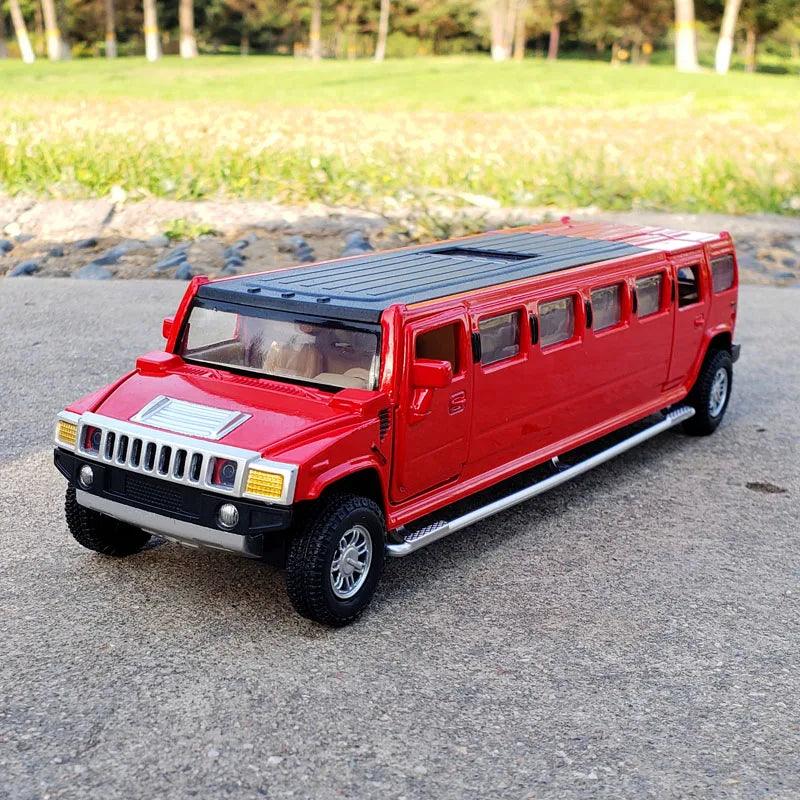 1:32 Diecast Hummer Lengthen Limousine Metal Alloy Car Model Pull Back Flashing Musical High Simulation Kids Toy Vehicles Gift - YOURISHOP.COM