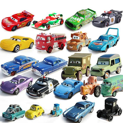 1:55 Disney Car Pixar Cars 2 3 Toy Lightning McQueen Mater Sheriff Alloy Metal Model Car Metal Toys Vehicles Boy Children Gifts - YOURISHOP.COM