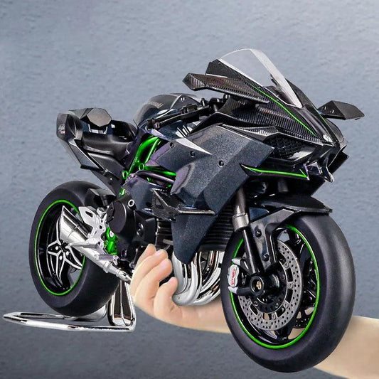 1:9 Kawasaki H2R Ninja Alloy Die Cast Motorcycle Model Toy Vehicle Collection Sound and Light Off Road Autocycle Toys Car - YOURISHOP.COM