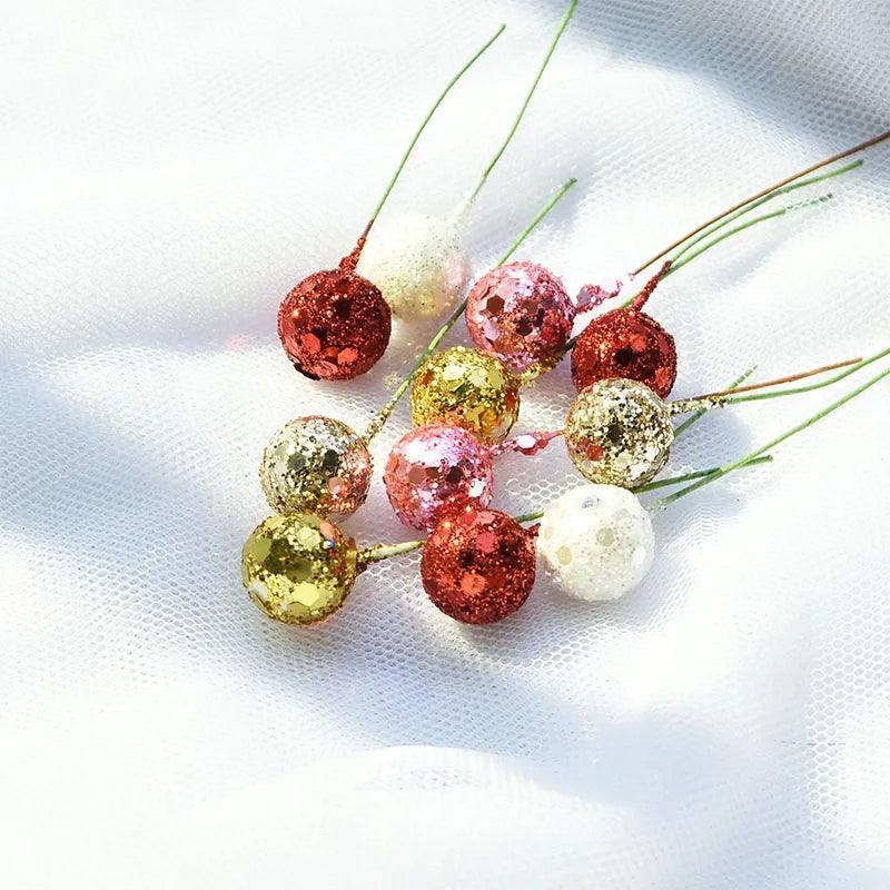 100Pcs 12mm Mini Artificial Flower Fruit Stamens Cherry Christmas Pearl Berries for Wedding DIY Gift Box Decorated Wreaths - YOURISHOP.COM