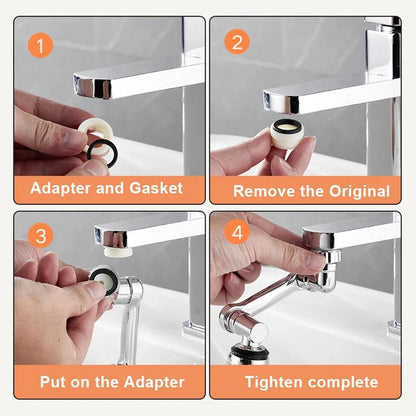 1080 Rotatable Faucet Aerator Universal Plastic Splash Filter Faucets Extender Bubbler Water Tap Nozzle for Kitchen Bathroom - YOURISHOP.COM