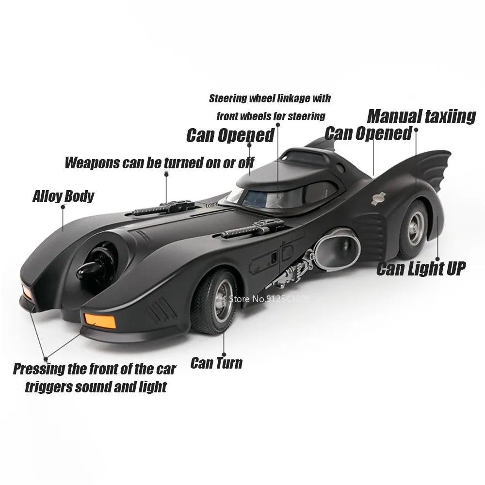 1/18 Scale Batmobile Toy Car Model Alloy Diecast Sound Light Can Turn Scale Model Car - YOURISHOP.COM