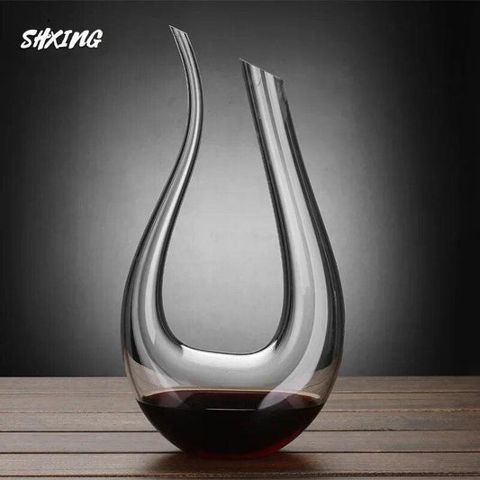 1200ML High Grade Crystal U-shaped Wine Decanter Gift Box Harp Swan Decanter Creative Wine Separator Wine Set Decanter Set - YOURISHOP.COM