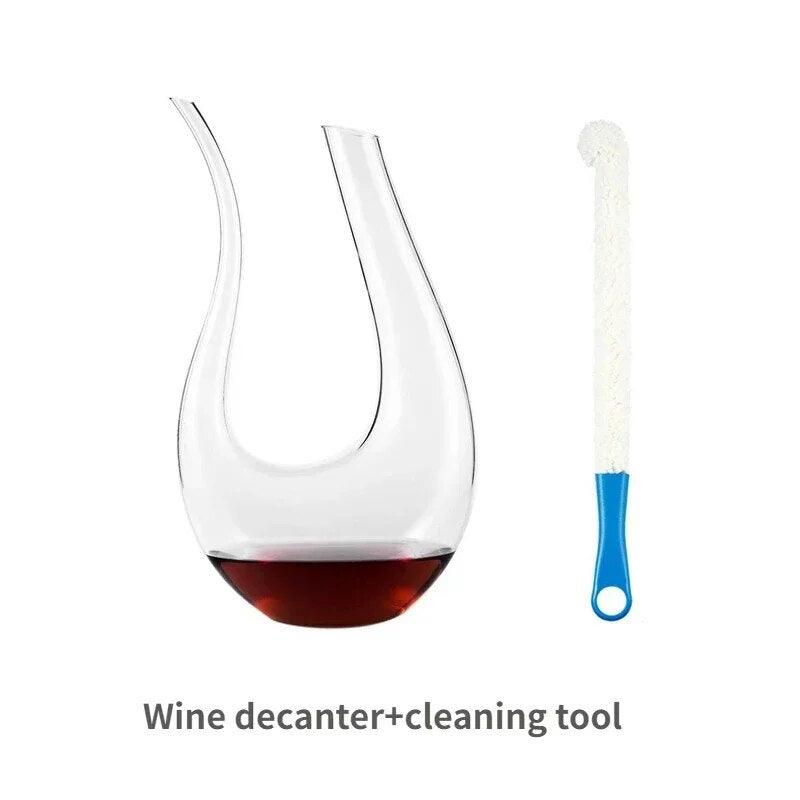 1200ML High Grade Crystal U-shaped Wine Decanter Gift Box Decanter Set - YOURISHOP.COM