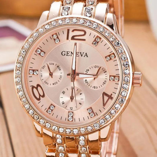 2020 New Relogio Feminino Famous Brand Gold Crystal Geneva Casual Quartz Watch Women Stainless Steel Dress Watches Men Clock Hot - YOURISHOP.COM