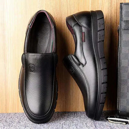 2023 Men's Genuine Leather Shoes 38-46 Head Leather Soft Anti-slip Rubber Loafers Shoes Man Casual Real Leather Shoes - YOURISHOP.COM