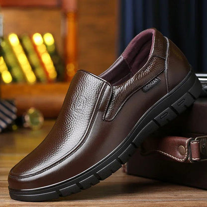 2023 Men's Genuine Leather Shoes 38-46 Head Leather Soft Anti-slip Rubber Loafers Shoes Man Casual Real Leather Shoes - YOURISHOP.COM