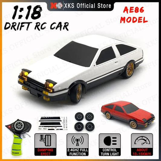 2023 New 1/18 Mini RC Car AE86 Model 2.4Ghz Remote Control RWD On-Road LED Light Drift Racing Electric Toy Car Gift for Children - YOURISHOP.COM