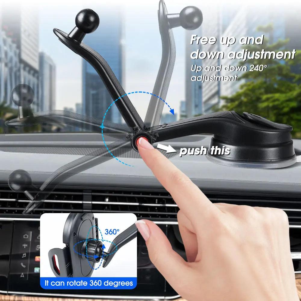 2023 NEW Luxury Universal Sucker Car Phone Holder Stander in Car 360° Windshield Car Dashboard Mobile Cell Phone Support Bracket - YOURISHOP.COM