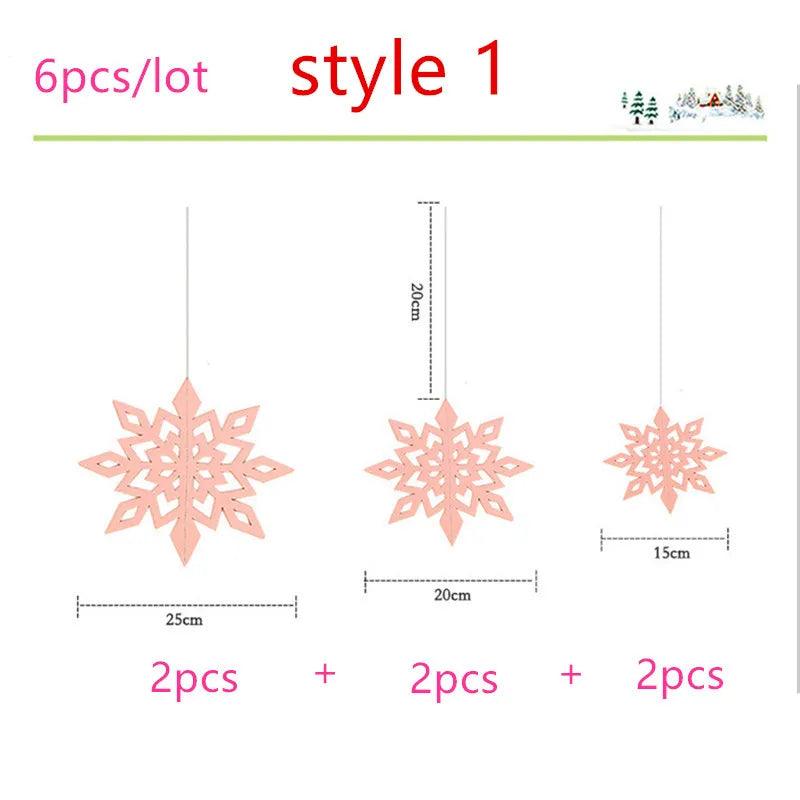 3D Artificial Snowflakes Paper Garland Festival Frozen Party Supplies Christmas Decorations for Home Wedding Birthday Party Snow - YOURISHOP.COM