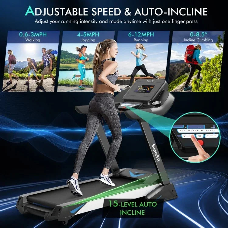 4.75 HP Treadmill with APP and Auto Incline for Home and Apartment - YOURISHOP.COM