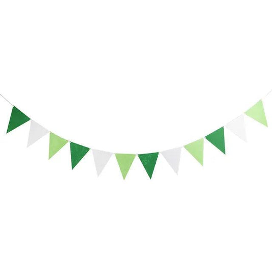 4M 12 Flags Green and White Flags Natural Pennants Happy Bunting Children's Day Banner Christmas Flags Decoration Supplies - YOURISHOP.COM
