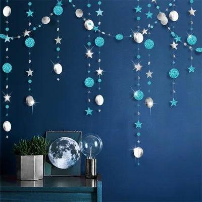 4M Twinkle Star Paper Garland Baby Shower Decorations for Home Boy Girl First Birthday Party DIY Wedding Decor Christmas Props - YOURISHOP.COM
