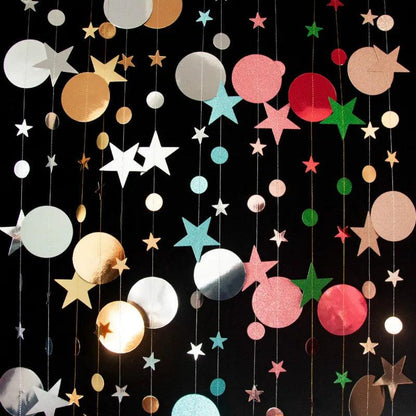 4M Twinkle Star Paper Garland Baby Shower Decorations for Home Boy Girl First Birthday Party DIY Wedding Decor Christmas Props - YOURISHOP.COM