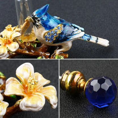 4ml Vintage Metal Bird Glass Empty Perfume Bottle Container Decor Ladies Gift - YOURISHOP.COM