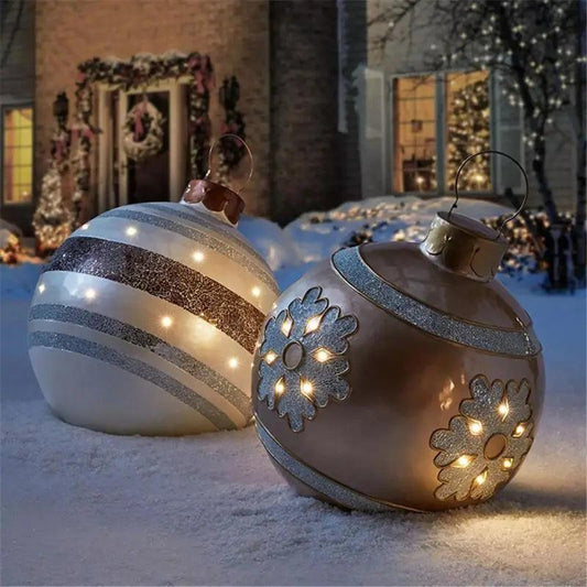 5/3/1pcs Christmas Decoration Outdoor Inflatable Decorated PVC 60cm Big Large Ball Xmas Tree Decor Ball Without Light Ornament - YOURISHOP.COM