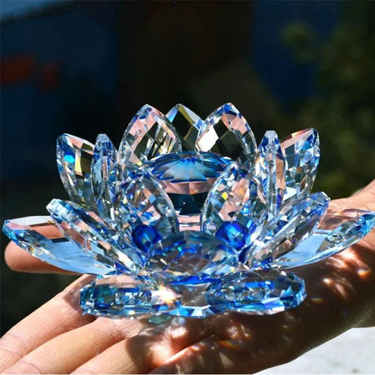 80mm Quartz Crystal Lotus Flower Crafts Glass Paperweight Fengshui Ornaments Figurines Home Wedding Party Decor Gifts Souvenir - YOURISHOP.COM