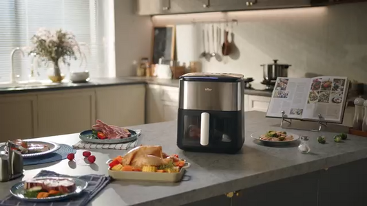 Bear 6L Smart Air Fryer | 6.3 Qt Family Capacity | 360° 3D Rapid Air Circulation | Touchscreen Presets | 120V