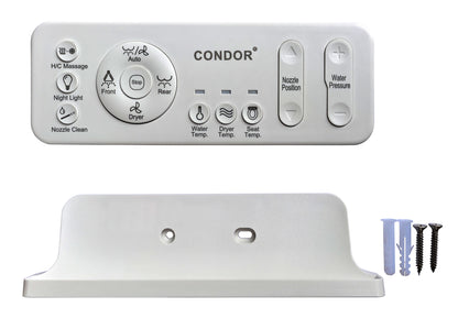 Condor C-FIM535: Instant heating smart toilet seat, convenient remote control, easy to install, elongated size