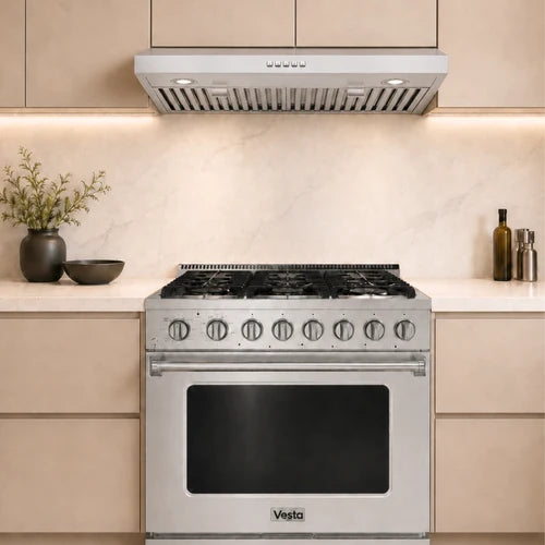 Vesta Concord 30" Under Cabinet Range Hood | 750 CFM Powerful Dual Motors | Stainless Steel Baffle Filters | 120V