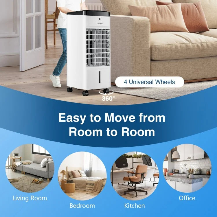 Costway 3-in-1 Evaporative Air Cooler | 4 Modes &amp; 3 Speeds | Remote Control | Compact Portable Fan