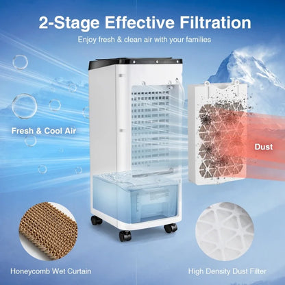 Costway 3-in-1 Evaporative Air Cooler | 4 Modes &amp; 3 Speeds | Remote Control | Compact Portable Fan