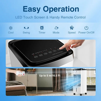 Costway 3-in-1 Evaporative Air Cooler | 4 Modes &amp; 3 Speeds | Remote Control | Compact Portable Fan