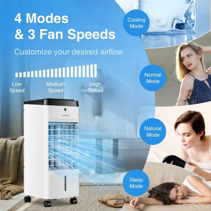 Costway 3-in-1 Evaporative Air Cooler | 4 Modes &amp; 3 Speeds | Remote Control | Compact Portable Fan