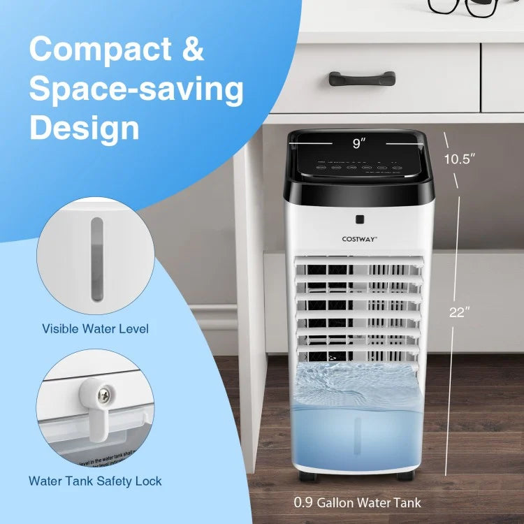 Costway 3-in-1 Evaporative Air Cooler | 4 Modes &amp; 3 Speeds | Remote Control | Compact Portable Fan