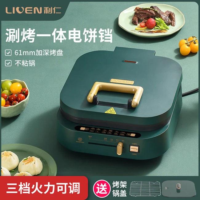 Liven Electric Pancake G-13, household electric pancake pan with deeper and larger size, large all-in-one shabu-shabu pan, multi-functional electric hot pot, electric wok, electric pancake pan, 4L