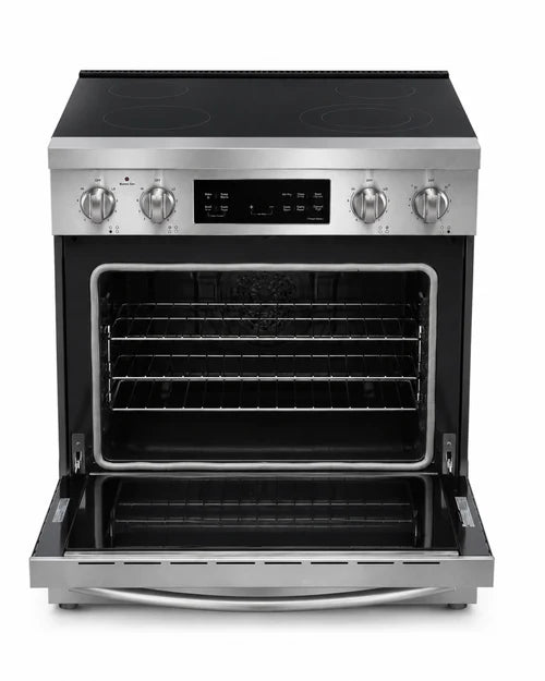 Vesta Nebraska 30" Stainless Steel Freestanding Electric Range | 5.0 cu. ft. Convection Oven | Smoothtop Cooktop